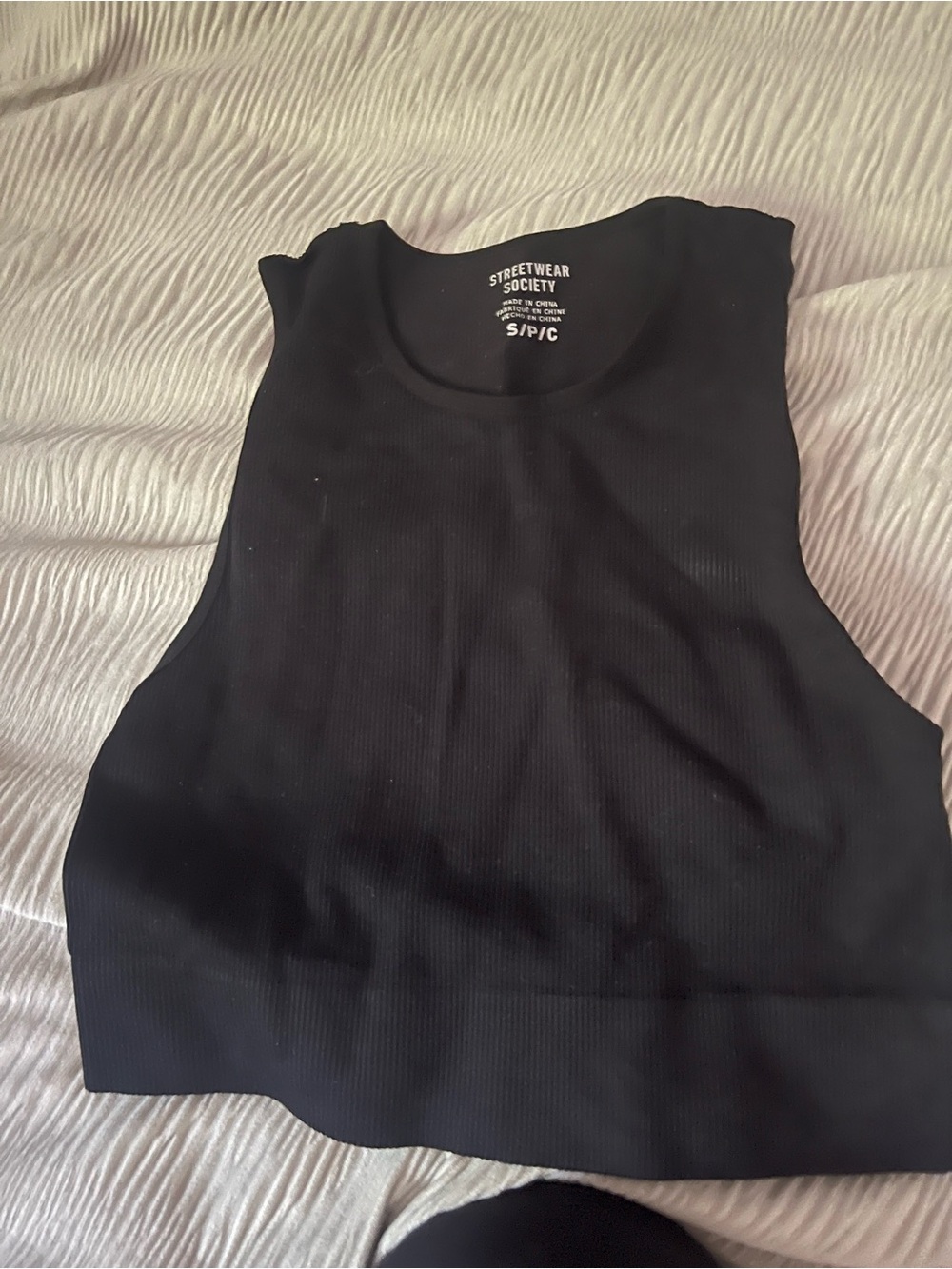 Streetwear Society Black Ribbed Crop Tank